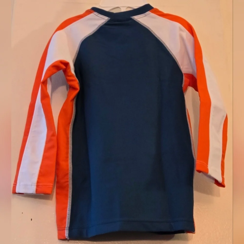 3/$20 SunBusters Kids Swim Rashguard - Navy and Orange 12-18 Months NWT